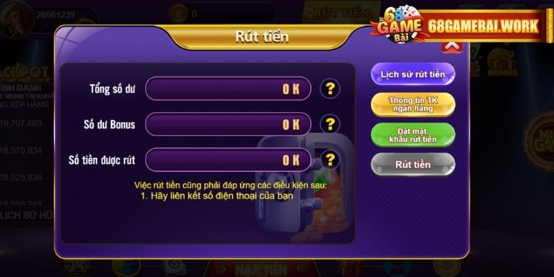 Chi tiết 4 bước rút tiền 68 game bài