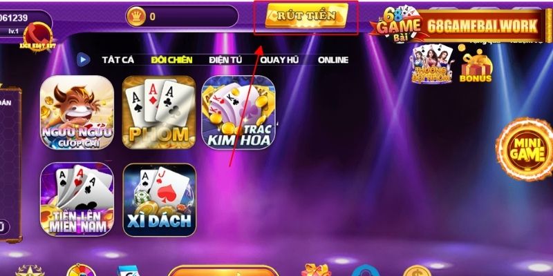 Danh sách các điều kiện để có thể rút tiền 68 game bài