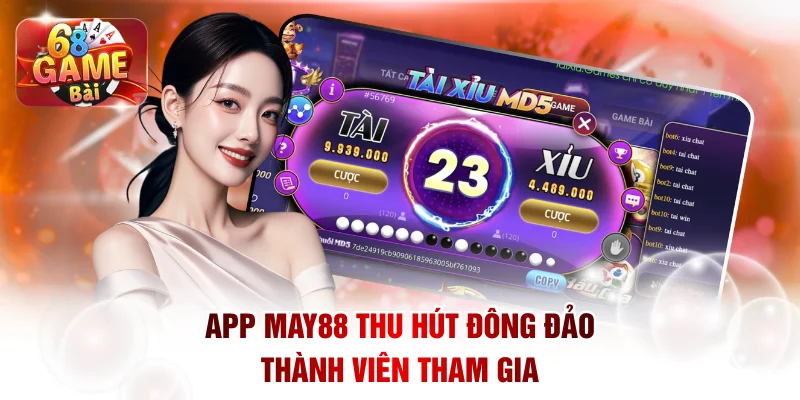 App MAY88 thu hút đông đảo thành viên tham gia